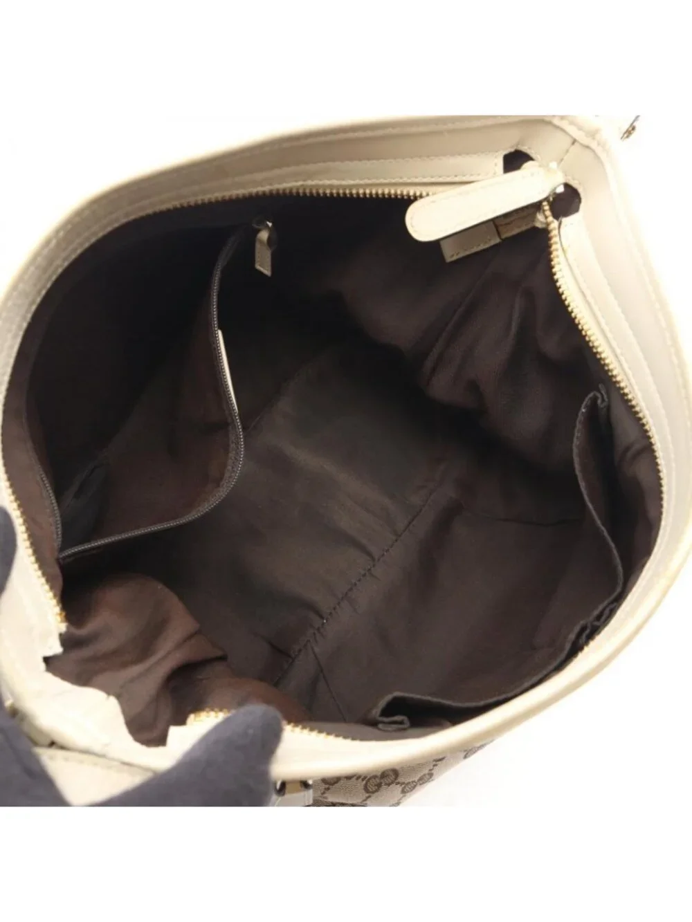 Gucci Shoulder Bag GG Canvas Beige Off White